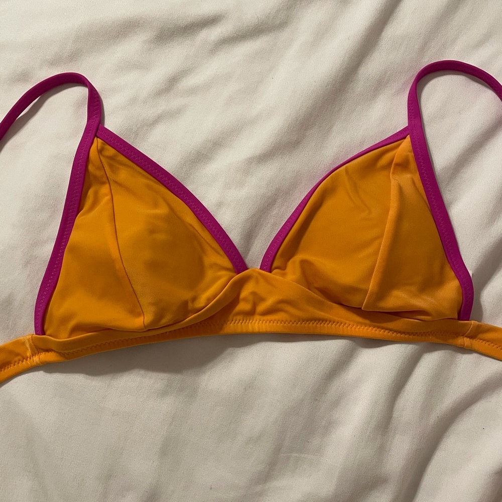 Orange Triangle Bikini Top